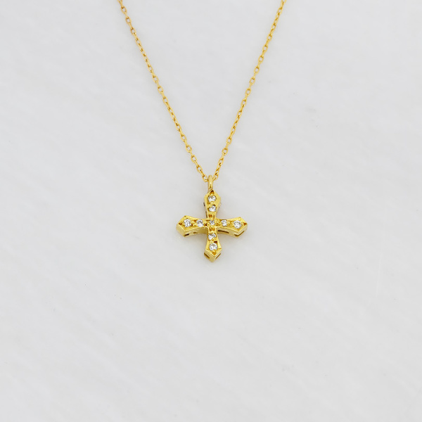Κολιέ Κ18 χρυσό σταυρός με διαμάντια