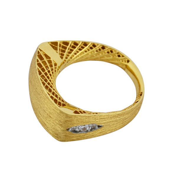 Δαχτυλίδι σαγρέ Κ14 χρυσό με ζιργκόν