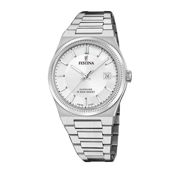 FESTINA Swiss Made silver dial & bracelet