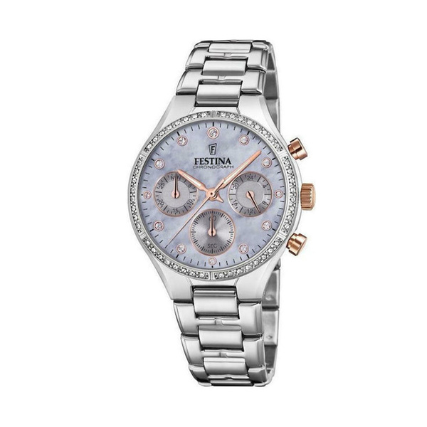 FESTINA chronograph mother of pearl dial & bracelet