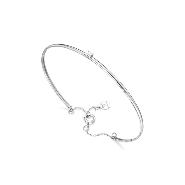 Βραχιόλι Κ18 λευκόχρυσο με διαμάντι