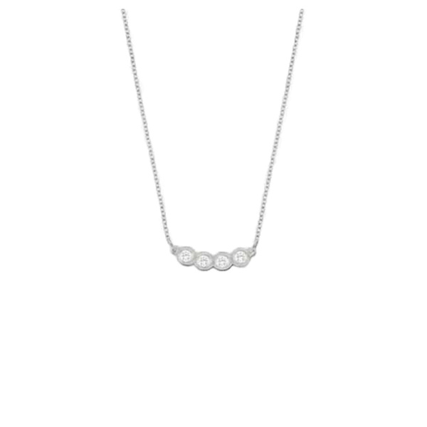 Κολιέ Κ14 λευκόχρυσο με διαμάντια