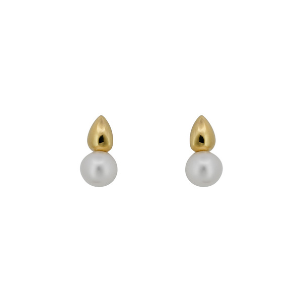 Σκουλαρίκια Κ14 χρυσά με μαργαριτάρι