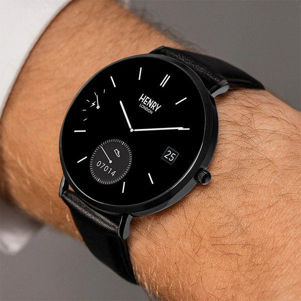 HENRY LONDON Smartwatch Black & Black Leather