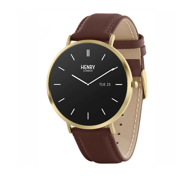 HENRY LONDON Smartwatch Gold & Chocolate Leather