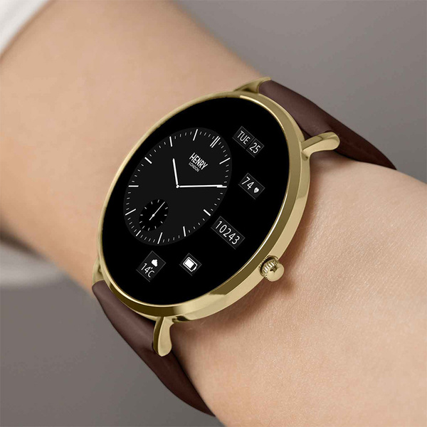 HENRY LONDON Smartwatch Gold & Chocolate Leather