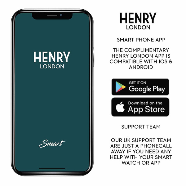 HENRY LONDON Smartwatch Gold & Black Leather