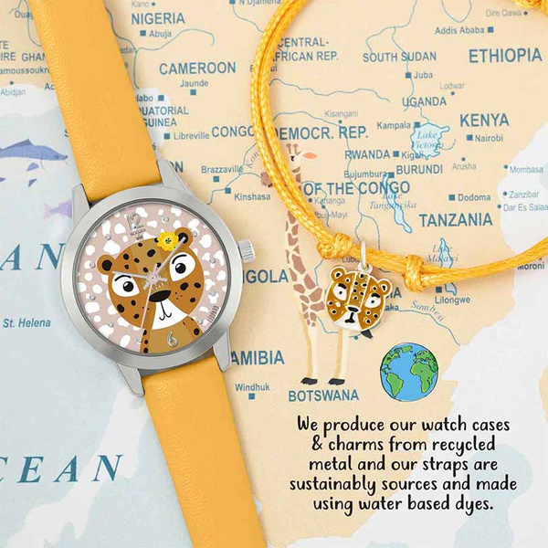 Tikkers WWF Leopard Watch And Bracelet Set