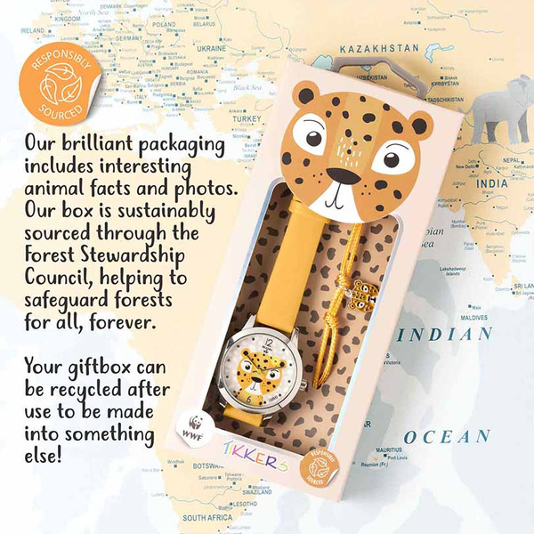 Tikkers WWF Leopard Watch And Bracelet Set