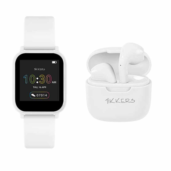 Tikkers Teen Series 10 White smart Watch and Earbuds Set