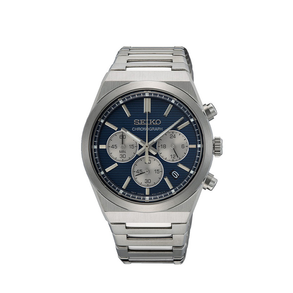 SEIKO Chronograph Blue Dial Steel Bracelet