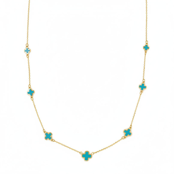 Κολιέ Κ9 χρυσό με σμάλτο