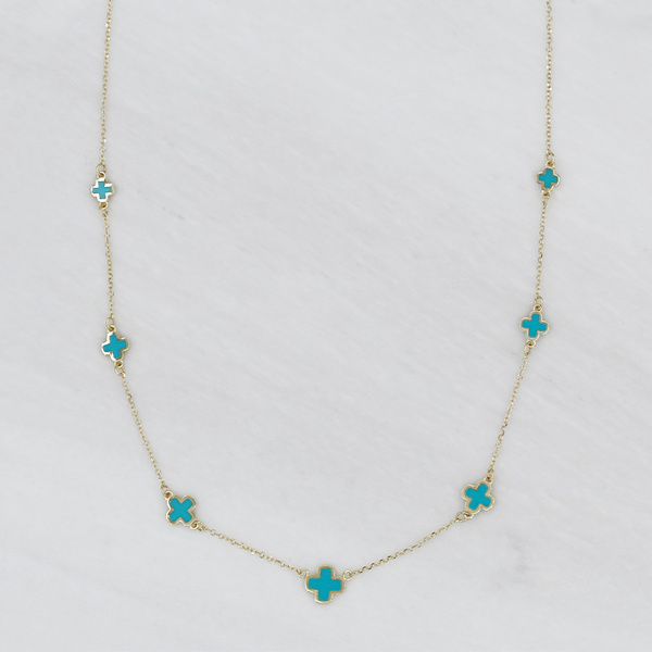 Κολιέ Κ9 χρυσό με σμάλτο