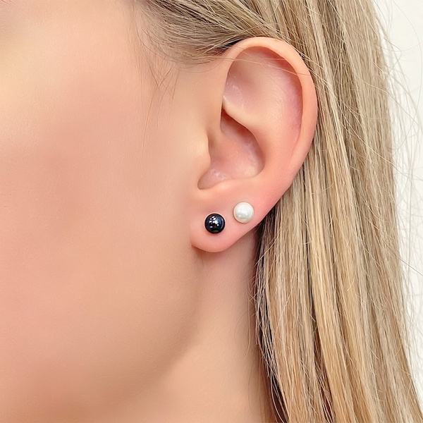 Σκουλαρίκια Κ14 χρυσά με μαργαριτάρι 5.5 mm - 6 mm