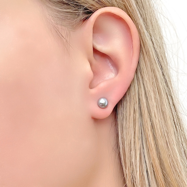 Σκουλαρίκια Κ14 χρυσά με μαργαριτάρι 5.5 mm - 6 mm