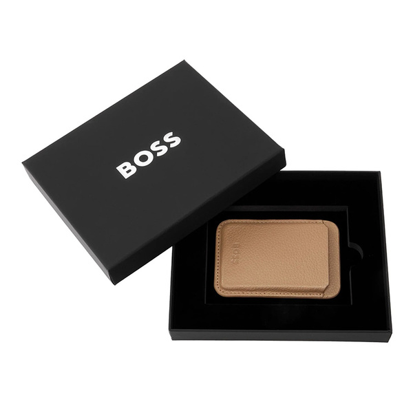 Hugo Boss Classic Card Holder Magnetic Mobile Grained Camel HLJ416X