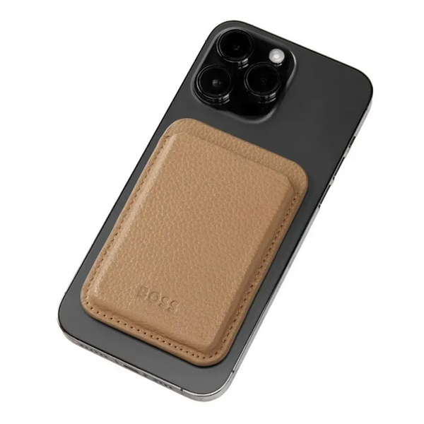 Hugo Boss Classic Card Holder Magnetic Mobile Grained Camel HLJ416X