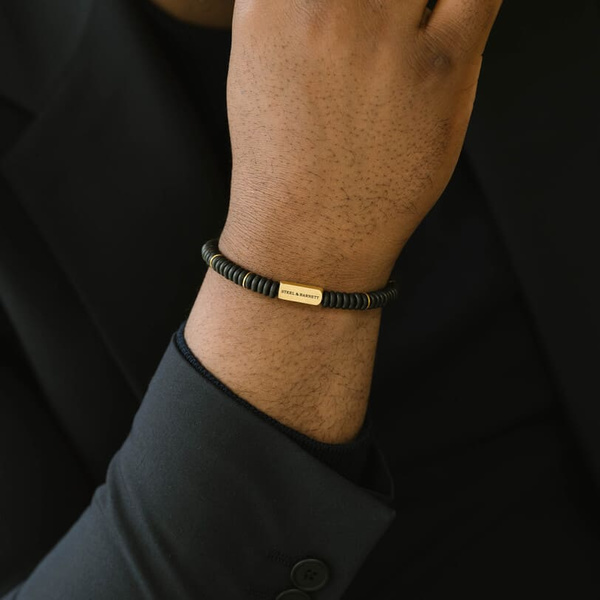 Βραχιόλι ανδρικό από ατσάλι και όνυχα (M)