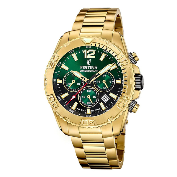 FESTINA chronograph green dial & bracelet