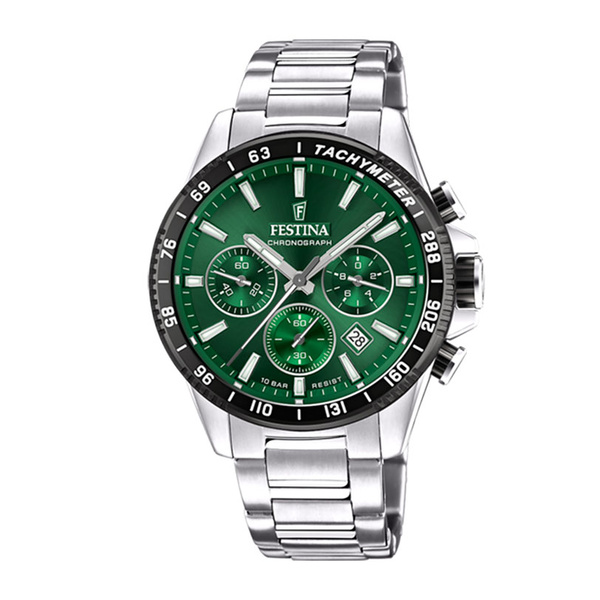 FESTINA chronograph green dial & bracelet