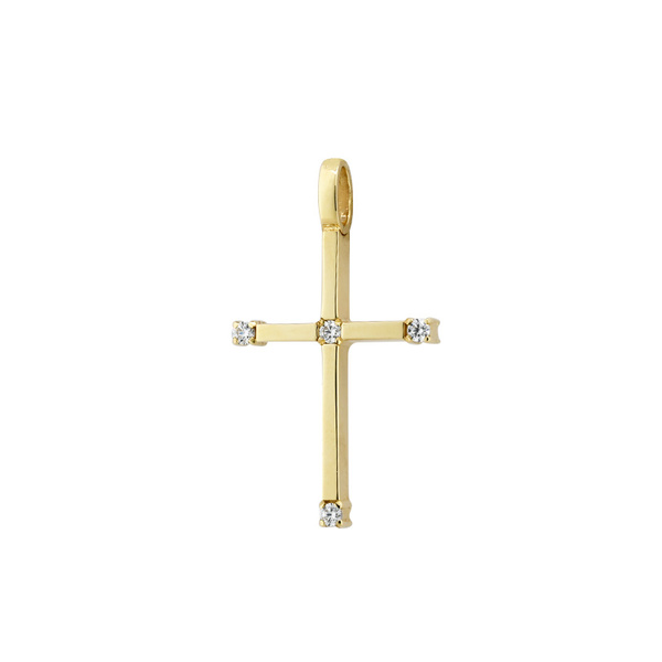 Σταυρός Κ14 χρυσός με ζιργκόν