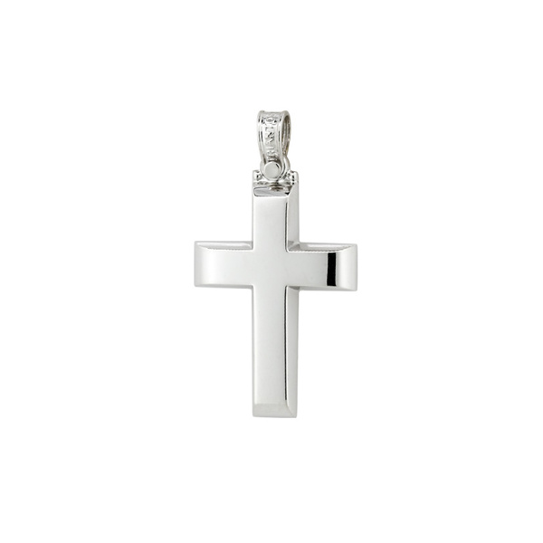 Σταυρός Κ14 λευκόχρυσος