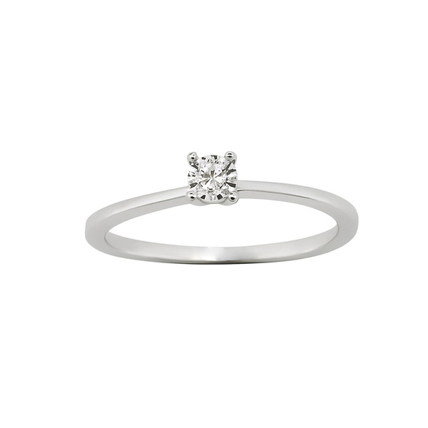 Μονόπετρο δαχτυλίδι Κ18 λευκόχρυσο με διαμάντι 0.05ct