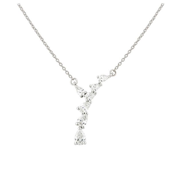 Κολιέ Κ18 λευκόχρυσο με διαμάντια