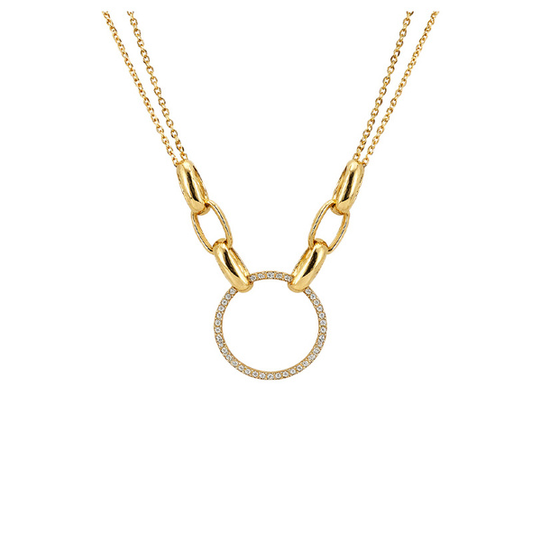 Κολιέ Κ9 χρυσό με ζιργκόν