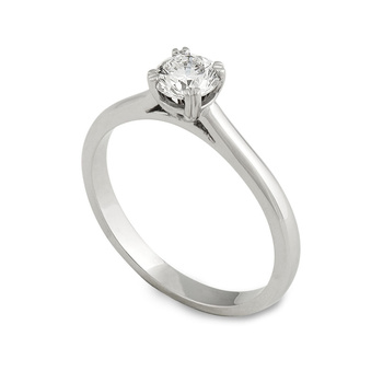 Μονόπετρο δαχτυλίδι Κ18 λευκόχρυσο DIAMONDJOOLS με διαμάντι 0.56ct , VS1 , F από το HRD