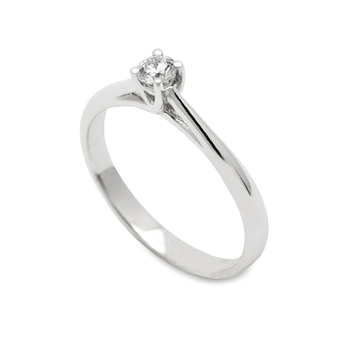Μονόπετρο δαχτυλίδι Κ18 λευκόχρυσο με διαμάντι 0.17ct