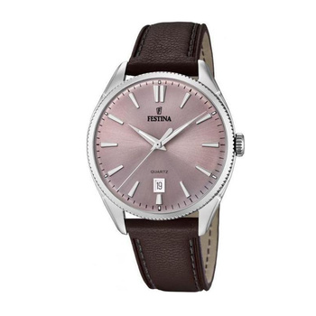FESTINA purple dial & brown strap