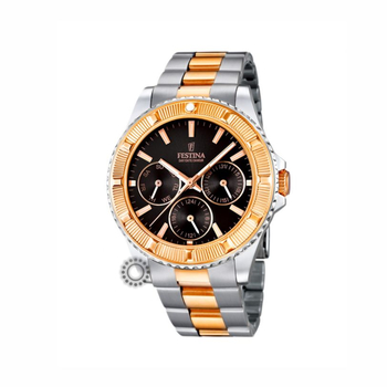 FESTINA multifunction black dial & gold-steel bracelet