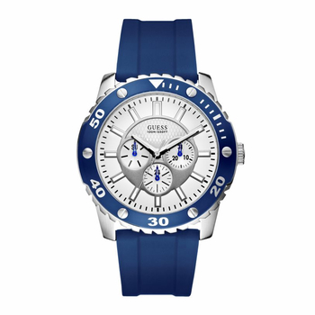 GUESS white day-date blue rubber