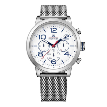 TOMMY HILFIGER Jake multifunction white dial & steel bracelet