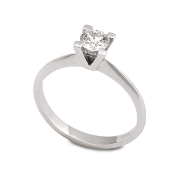 Μονόπετρο δαχτυλίδι Κ18 λευκόχρυσο με διαμάντι 0.37ct , VS1 , G από το DCS