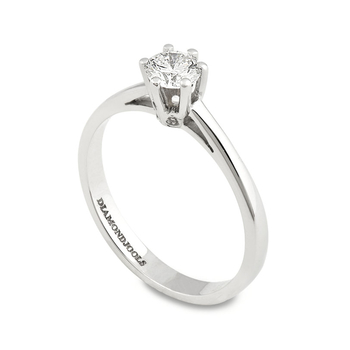 Μονόπετρο δαχτυλίδι Κ18 λευκόχρυσο DIAMONDJOOLS με διαμάντι 0.45ct , VVS2 , H από το GIA