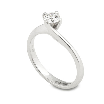Μονόπετρο δαχτυλίδι Κ18 λευκόχρυσο DIAMONDJOOLS με διαμάντι 0.40ct , VS1 , E από το GIA