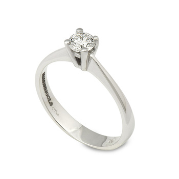 Μονόπετρο δαχτυλίδι Κ18 λευκόχρυσο DIAMONDJOOLS με διαμάντι 0.30ct , VS1 , G από το HRD