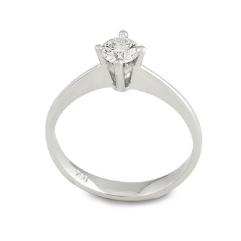 Μονόπετρο δαχτυλίδι Κ18 λευκόχρυσο DIAMONDJOOLS με διαμάντι 0.35ct , VS2 , E από το HRD
