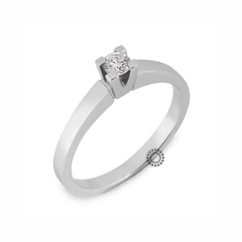Μονόπετρο δαχτυλίδι Κ18 λευκόχρυσο με διαμάντι 0.15ct , VS , G
