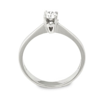 Μονόπετρο δαχτυλίδι καρδιά Κ18 λευκόχρυσο με διαμάντι 0.31ct , VS2 , G από το HRD