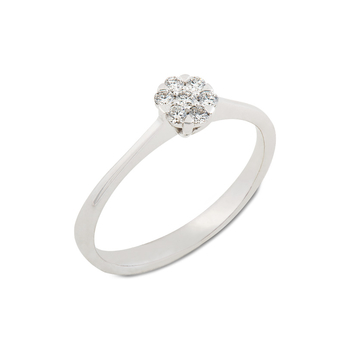 Δαχτυλίδι Κ18 λευκόχρυσο στρογγυλό invisible με διαμάντια