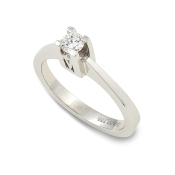 Μονόπετρο δαχτυλίδι Κ18 λευκόχρυσο με διαμάντι 0.23ct , VS2 , F από το IGL