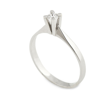Μονόπετρο δαχτυλίδι Κ18 λευκόχρυσο με διαμάντι 0.17ct , VS , H