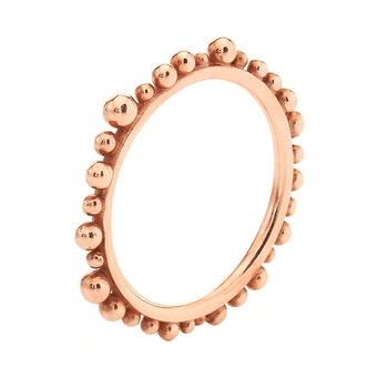 Δαχτυλίδι Huffy Κ9 ροζ χρυσό με μπίλιες