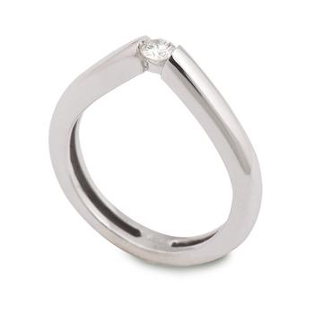 Μονόπετρο δαχτυλίδι Κ18 λευκόχρυσο με διαμάντι 0.14ct , VS , I από το IGL