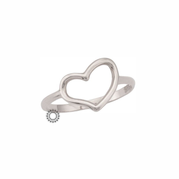 Δαχτυλίδι καρδιά Κ14 λευκόχρυσο