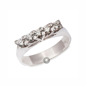 Δαχτυλίδι σειρέ Κ18 λευκόχρυσο με διαμάντια