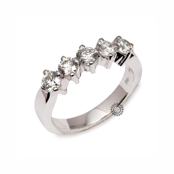 Δαχτυλίδι σειρέ Κ18 λευκόχρυσο με διαμάντια